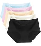 SHOPELLA Women Cotton Seamless Panties Womens Silk Panties Women Hipster Panties Medium Waist Briefs Hipster Underwear Pack of 3 Multicolour (S)