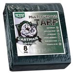 CARTMAN Multi-Purpose, Waterproof, Poly Tarp Cover 10x12ft, Green