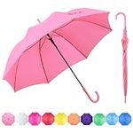 RUMBRELLA Pink UV Stick Umbrella Auto Open UPF 50+ with J Hook Handle 50IN