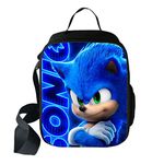 Bonamana Sonic Lunch Bag 3D Printed Anime Digital Pattern Shoulder Bag Insulated Food Container Thermal Lunch Tote Bags Leak-Proof Cooler Bag (Sonic The Hedgehog)