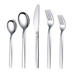 Berglander Flatware Set 20 Pieces, Stainless Steel Flatware Set, Silverware Set Service for 4