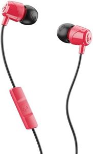 Skullcandy Jib in-Ear Wired Earbuds, Noise Isolating, Microphone, Works with Bluetooth Devices and Computers, Red/Black/Red