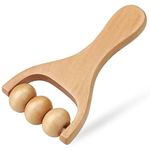 KIPTVO Wooden Hand Roller Massager, Handheld Roller Trigger Point Massager Stick for Fascia, Self Massage Waist Thigh, Leg, Hands Full Body Instantly Roller Tool, for Adults Men Women