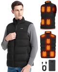 BEKOMIYA Heated Gilet for Men with 16000mAh 7.4V Power Bank, Heated Vest with 11 Heated Zones, USB Electric Jacket with 3 Temperature Levels, Winter Thermal Vest for Outdoor, Camping