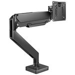 HILLPORT Ultrawide Single Monitor Arm for 17-43 Inch Screens, Supports up to 13.5kg, Desk Mount with Gas Spring Adjustment, C-Clamp and Grommet Base, VESA 75/100mm – Desktop DIY Renovation M7B