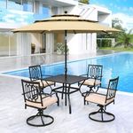 MFSTUDIO 6 Pieces Outdoor Patio Din