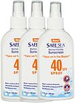 Safe Sea SPF40+ Spray 4oz. Safe Sea Anti-Jellyfish Sting Protective Lotion Sunscreen, reduce Sea Lice Stings, JellyFish Stings and Fire Corals. Eco-friendly and Reef-Safe Sunscreen (40-SPD 3 PACK)