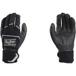 Rawlings Adult Workhorse Baseball Batting Glove w/Compression Strap, Medium, Black