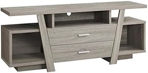 Monarch Specialties Dark Taupe with 2 Storage Drawers TV Stand, 60"