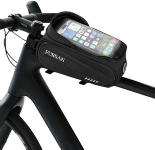 Bike Phone Holder Bags - Waterproof EVA Hard-Shell Front Top Tube Cycling Pouch, Sensitive TPU Touchscreen, Bike Frame Bag, Bicycle Phone Mount with Rain Cover, Bike Accessories, Fits 7-Inch Phones