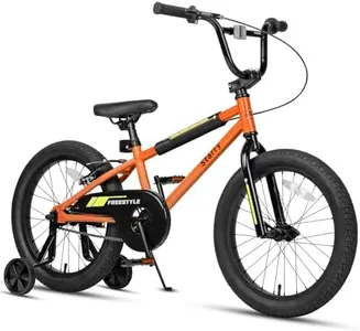 cubsala 18 Inch Little Kids Bike for 5 6 7 8 Years Old Boys Girls Youth BMX Style Bicycle with Training Wheels Coaster & Rear V Brake, Orange