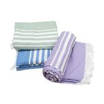 Mush 100% Bamboo Large Bath Towel | Ultra Soft, Absorbent, Light Weight, & Quick Dry Towel For Bath, Travel, Gym, Beach, Pool, And Yoga | 29 X 59 Inches Set Of 3 - Lavender,Blue & Light Green, 250 TC