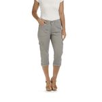 Lee Women's Relaxed Fit Austyn Knit Waist Cargo Capri Pant, Frost Gray, 12