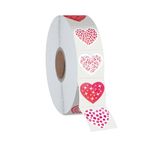 1200 PCS Heart-shaped Sticker, 12 Designs Self-adhesive Labels with Perforation Line in Roll, Use for Valentine's Day, Blood Drives, Teachers & Classrooms, Award Charts, Bookmarks (3/4" Each)