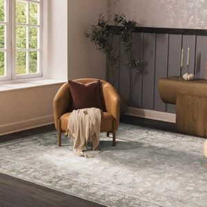 BoutiqueRugs Ivory Damask Traditional 12x16 Large Area Rug Cream Charcoal Mustard Light Gray Medium Brown Kerem Great Room Open Concept Master Bedroom Large Dining Room Stain Resistant Non-Shedding