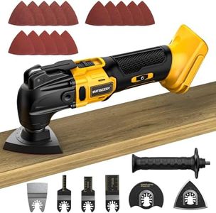 NATBEESY Oscillating Multi Tool Compatible with De-walt 20V Max Battery: Cordless Oscillating Tool - 6 Speed 21000 OPM | Brushless Motor | Woodcutting Blades and Sanding Pad with Sheets | Tool Only