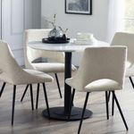 Julian Bowen Dining Table, White Marble and Black, One Size