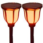 LITVERSE Solar Outdoor Lights 96 LED Higher & Larger Flickering Flame Torch Lights 43" Waterproof Outdoor Lighting for Garden Patio Yard, 2Pack