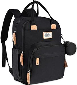 RUVALINO Zaino Fasciatoio per Mamma e Neonato Borsa Fasciatoio per Pannolini, Grande Borsa Maternità con 16 Scomparti, Include Fasciatoio Portatile, Tasca Termica per Biberon (Nero)