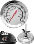 HomeTools.eu Analogue BBQ Grill Thermometer, 10°C - 500°C, Temperature-resistant, Screw Connection for Bore Diameter 8 mm