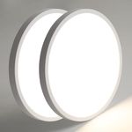 Mikeru 50cm White Ceiling Lights, Modern Round Waterproof Ceiling Lights, 2 Pack 3000k Warm White Light Recessed Ceiling Lights, 2.3cm Ultra Thin Ceiling Light for Bathroom, Bedroom, Study, Office