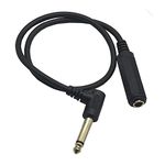 LiKuCo Right Angle 6.35 Male to Female Guitar Cable;50CM Right Angled 1/4" 6.35mm Male to 1/4" Female Plug Cable Adapter for Electric Instruments (Guitar, Keyboard, Amplifier, Speakers, Synthesizers)
