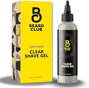 The Beard Club Clear Shaving Gel for Men – Hydrating Mens Shave Cream for Sensitive Skin – Precise Line Ups & Smooth Shaving – Transparent Shave Gel for Men – Sativa Seed, Licorice & Radish Root 8oz