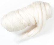 Kondoos fine 1 Lb Merino Wool roving white Best Wool for Needle Felting, Wet Felting, handcrafts and Spinning. Soft Jumbo Yarn for arm Knitting Blanket Bulk (fine ecru merino)