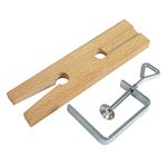 OSCAR Clamp on Combination Wooden Bench Pin Peg and Anvil Jewellery Making Tool (Brown and Silver)