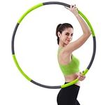 ROMIX Weighted Hula Hoop, Soft Foam Padded Circle 1 kg (2.2lbs) Fitness Hula Hoops with 8 Section Detachable Adjustable Fitness Hula Ring for Adults and Kids, Weight Loss Workout, Party Games