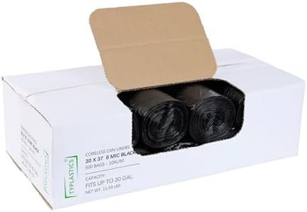 Typlastics Black Trash Bags, 20-30 Gallon, 500 Count, 30" x 37", High Density Garbage Bags for Bathroom, Kitchen, Office, Industrial, Commercial, Janitorial, Municipal, Recycling