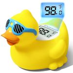 JARMAPOZ Duck Baby Bath Thermometer, Newborn and Room Temperature Safety Floating Toy, Bathtub Thermometer for Infants, Fahrenheit and Celsius Convertible