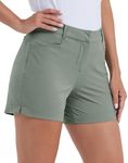 Willit Women's 4.5" Golf Shorts Hiking Athletic Shorts with Pockets Quick Dry Water Resistant Sage Green Size 6