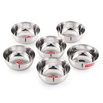 HAZEL Stainless Steel Serving Bowl Set | 400 ml Each Steel Bowls for Soup, Salad, Ramen, Cereal Steel Vati, Set of 6