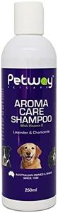 Petway Petcare Dog Shampoo, Aroma Care Pet Hair Shampoo with Lavender, Chamomile & Vitamin E for Natural Coat & Skin Conditioning, Safe for Small Pets, Free of Phosphates, Parabens & Enzymes, 250ml