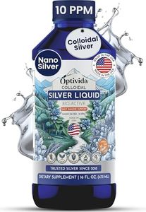 Optivida Health- Colloidal Nano Silver Liquid for Immune Support, Promotes A Healthy Immune System Silver Liquid Solution 10PPM (16 oz.)