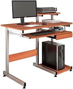 Techni Mobili Complete Computer Workstation Desk, 38" W x 22" D x 35" H, Woodgrain