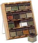 Kamenstein 16-Cube Bamboo Inspirations Spice Rack with Leaf Labels