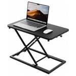 TARKAN Wood Standing Desk Riser, Height Adjustable Sit to Stand Desktop Workstation Table for Laptop & Monitor (Black)