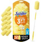 Swiffer Dusters Heavy Duty Super Extender Handle Starter Kit (1 Handle, 12 Refills)