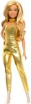 Barbie Fashionistas Doll #222, Petite Body Type with Blonde Wavy Hair, Golden Jumpsuit & Accessories, 65th Anniversary Collectible Fashion Doll