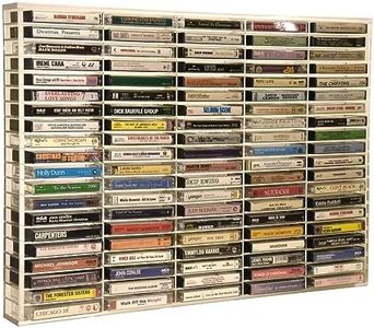 Kingdom Clear Acrylic Wall Mount Cassette Tape Rack/Stamp Pad Rack for Easy Sorting and Organizing of Cassette Tapes, Stamp Pads, Playing Cards, Card Decks and More,100 Capacity