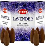 Calmveda Hem Backflow Lavender Incense Cone - (40 Inscents-Cones Waterfall) - Soft Floral Aroma Incense Cone Lavender | Thick Cloudy Incense Fountain Waterfall, Gift These Hem Incense Cones