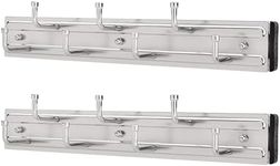 Rev-A-Shelf Pullout 12 Inch Belt Hanger Organizer, Chrome, BRC-12CR (2 Pack)