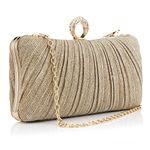 Gelory Clutch Bags for Women: Small Evening Bag Glitter Clutch Purse With Detachable Chain for Wedding Bridal Prom Cocktail Party Ladies Evening Handbag - Gold