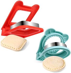 Vodolo Uncrustables Sandwich Maker,2PCS Sandwich Cutters for Kids Lunch,Crustless Breakfast Sandwich Cutter and Sealer Set Great for Children Boys Girls Lunchbox and Bento Box,Circle Square