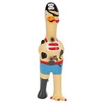 Qcwwy Squeaky Chicken Dog Toys, Yellow Rubber Squaking Chicken Toy Novelty Durable Rubber Chicken Teeth Grinding Interactive Squeaky Dog Toy for Dogs (Pirate Chicken)