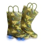 Toddler Kids Rain Boots Boys Girls Light Up Waterproof Boots,Tractor,Toddler size 6