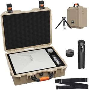 Starlink Mini Hard Case, Khaki Waterproof Shockproof Travel Bag for Starlink Mini Accessories, Internal Soft Foam Padding to Prevent Shocks & Scratches, Portable Carrying