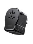 UGREEN Universal Travel Adapter, GaN 65W International Charger with 2 USB-C & 1 USB-A Ports, PD Fast Charging Worldwide Wall Charger Block for Laptop, 3-Pin US/UK/EU/AUS/CN Plug Ground Connection
